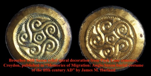 Antiquités - Anglo-saxon saucer brooch, UK 4-6th century