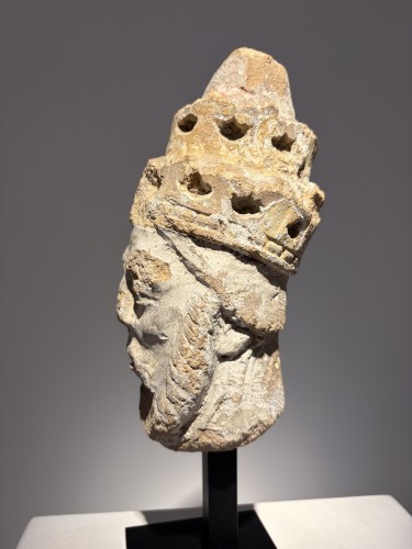 Religious Antiques  - Head of a Pope, France early 15th century