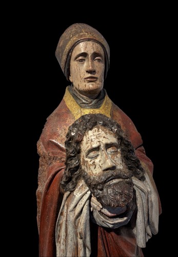 XIe au XVe siècle - Saint Cuthbert tenant la tête de saint Oswald, France XVe siècle