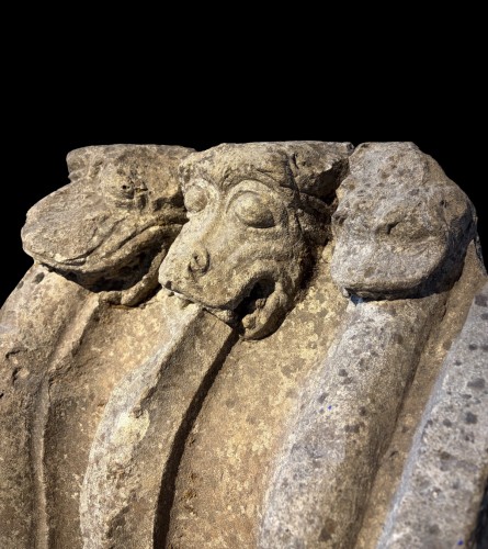 Monster Heads, France 13th century - Sculpture Style Middle age
