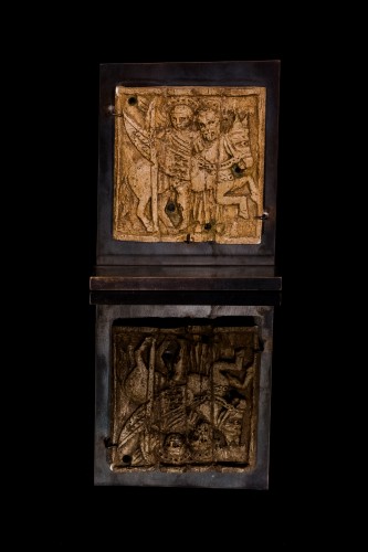Relief en os représentant une scène religieuse (Moyen Orient, XIIe siècle) - Art sacré, objets religieux Style Moyen Âge
