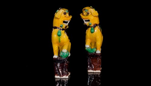 17th century - Pair of Guardian Lions (Kangxi, 1662-1722)