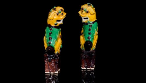 Pair of Guardian Lions (Kangxi, 1662-1722) - 