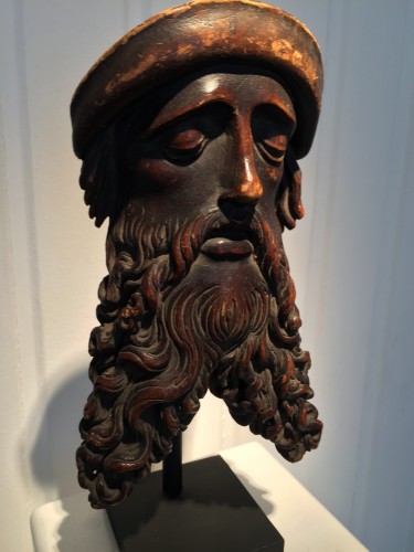 Sculpture Sculpture en Bois - Homme à Barbe Fourchue, XVIe sièccle