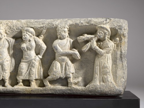 Frieze with Dancers and Musicians (Gandhara, 2nd-4th century) - Ancient Art Style 