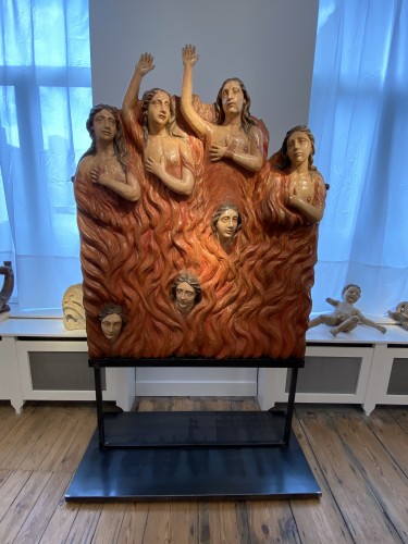 Seven Souls in Purgatory (Spain, ca 1700) - Exceptional and monumental - Sculpture Style 