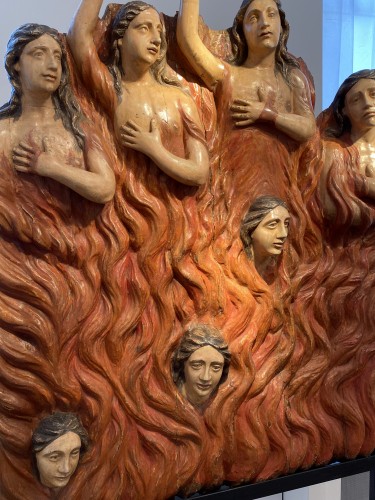 18th century - Seven Souls in Purgatory (Spain, ca 1700) - Exceptional and monumental