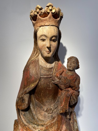 Sculpture  - Enthroned Virgin with Child, France 14th century