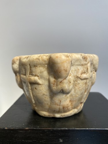 Art sacré, objets religieux  - Petit Mortier avec Orants, Nottingham?, ca 1400