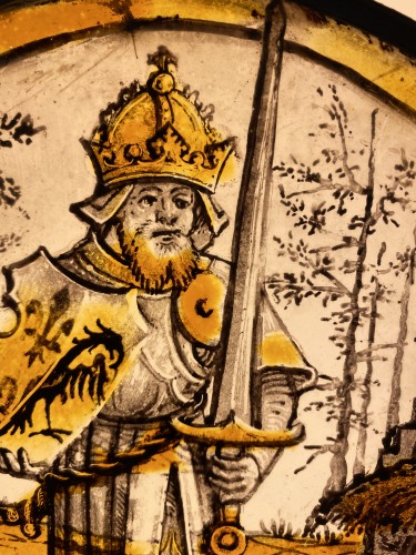Antiquités - Rondel avec Charlemagne, Allemagne début XVIe