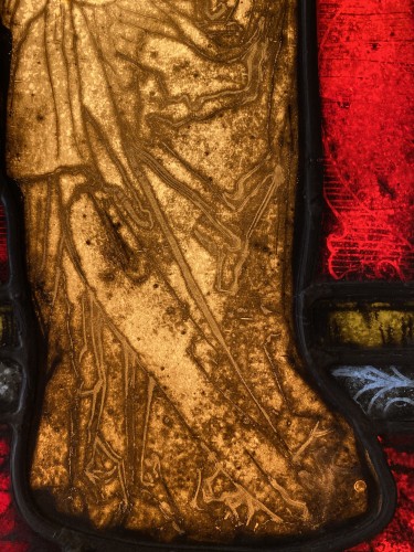 Religious Antiques  - Mary Magdalene Stained Glass (France, 16th cent)