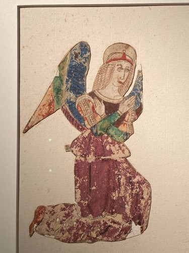 Deux anges, Tempera et encre sur papier, Italie XVIe siècle - Seghers & Pang Fine Arts