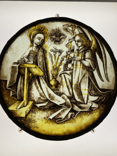 Roundel with Annunciation (Germany, ca 1500) - Religious Antiques Style Renaissance