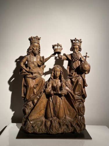 Sculpture Sculpture en Bois - Couronnement de la Vierge (Allemagne, XVIe)