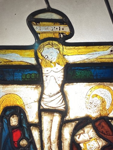 Stained glass with Crucifixion (Germany, 15th) - 