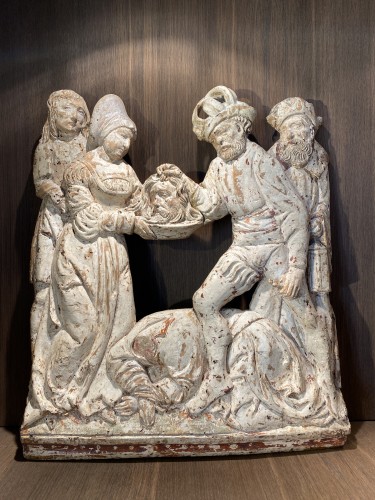 Salomé reçoit la tête de St. Jean Baptiste (Allemagne, XVIe) - Sculpture Style Renaissance