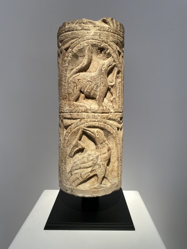 Sculpture  - Romanesque column fragment, Italy 12th century