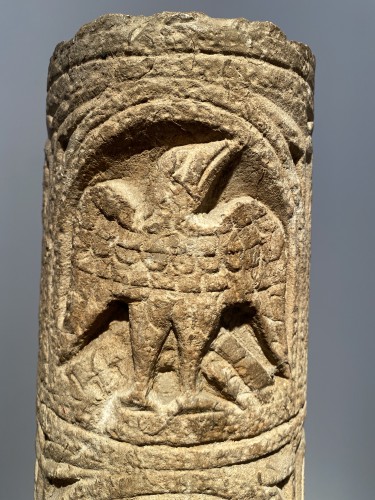 11th to 15th century - Romanesque column fragment, Italy 12th century