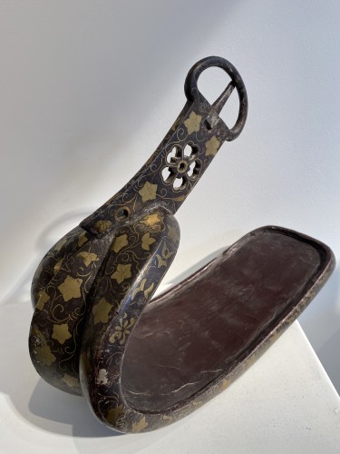  - Bronze Samurai Stirrups inlaid with Gold, Abumi (Japan, Edo period)