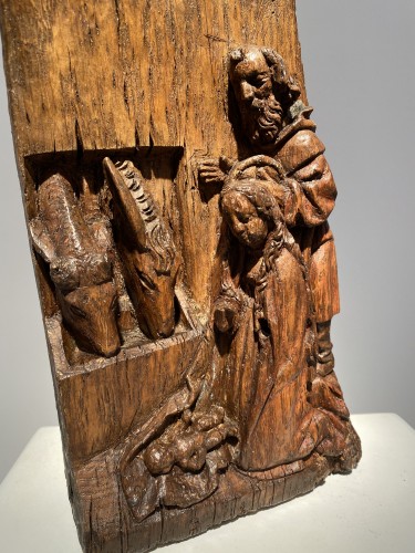 'Nativitas' fragment de retable, Flandres XVIe siècle - Seghers & Pang Fine Arts