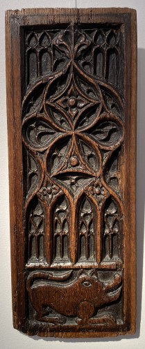 Carved oak gothic panel (France, 15th century) - 