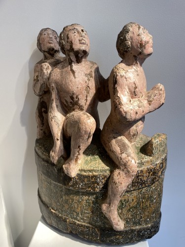 Antiquités - Les 3 enfants sauvés par Saint-Nicolas - Flandres 17e siècle