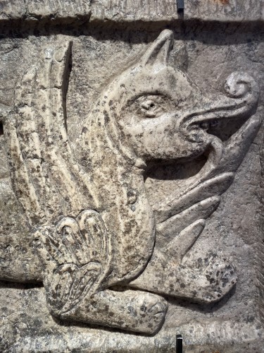 Grand relief de griffon, Italie XIIe siècle - Sculpture Style Moyen Âge