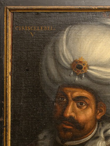 Antiquités - Deux portraits du 16e siècle des Sultans Mourad III et Isa Celebi, école vénitienne