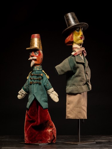 Collection of seven 19th C Authentic French Glove Puppets. - 