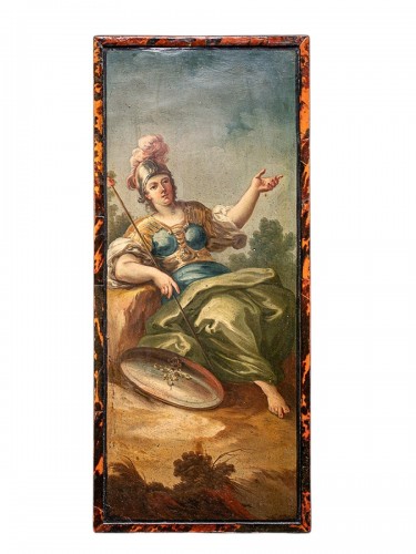 18th C Pallas Athéna with lance,shield,helmet and breastplate
