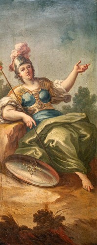18th C Pallas Athéna with lance,shield,helmet and breastplate - 