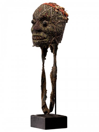 Beaded Ceremonial Head &quot;Atwonzen&quot; Grassland People, Cameroon