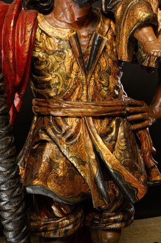 Saint Christopher with the Christ Child, Spain, late 16th, early 17th C  - Sculpture Style 