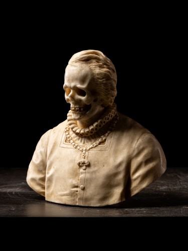Vanitas (Memento Mori) Bust carved in marble, Italy 18th century - 