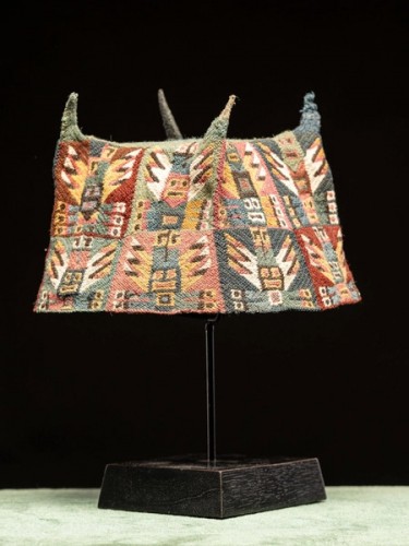 Four-Pointed or Cornered Precolumbian Hat, Tiwanaku People Bolivia - Tribal Art Style 