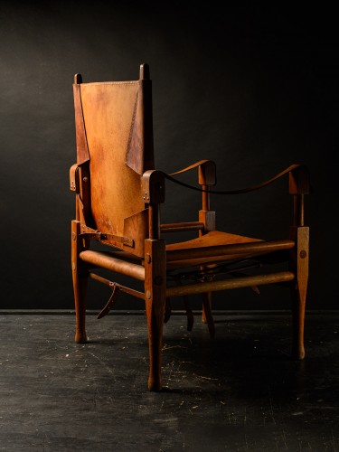 Deux fauteuils Safari vintage danois en cuir fauve par Kaare Klint - Sièges Style Années 50-60
