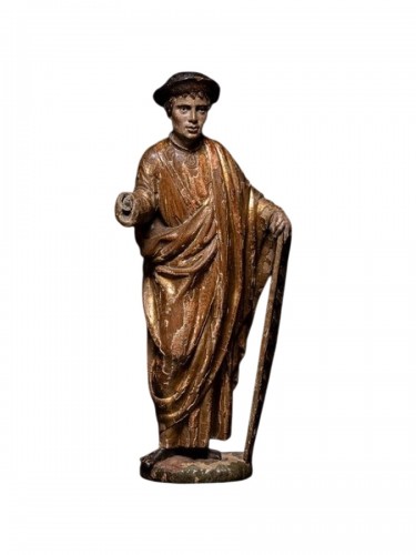 Statue polychrome représentant saint Alexis d’Édesse – École flamande