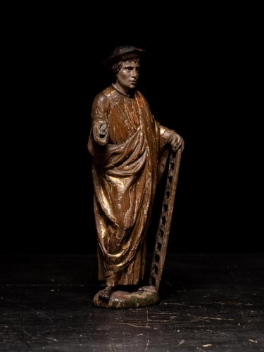 Sculpture Sculpture en Bois - Statue polychrome représentant saint Alexis d’Édesse – École flamande