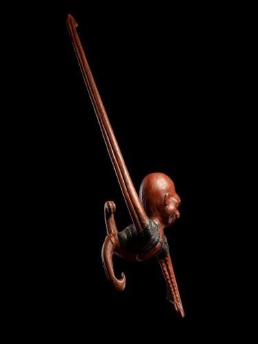 Paire de figures acrobatiques japonaises Tako-nyudo en bois polychrome - Arts d
