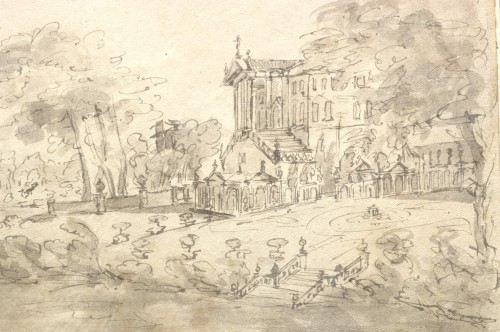 Villas sur la Brenta, un lavis d'encre par Francesco Guardi (Venise 1712 – 1793) - Stéphane Renard Fine Art