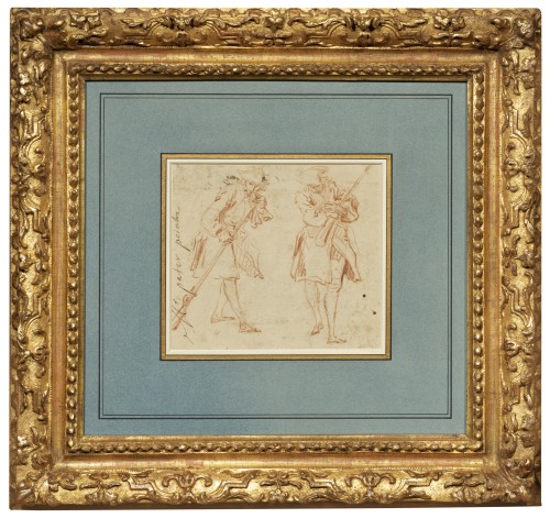 A preparatory red chalk study of Jean-Baptiste Pater, Watteau&#039;s pupil - Paintings & Drawings Style Louis XV
