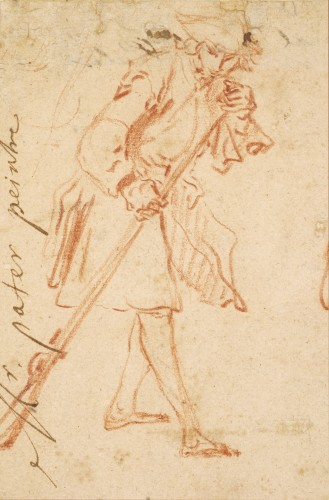 Paintings & Drawings  - A preparatory red chalk study of Jean-Baptiste Pater, Watteau&#039;s pupil