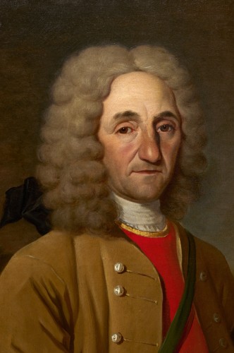 XVIIIe siècle - Portrait de Julien Prieur, l’homme d’affaires du marquis d’Armentières en chasseur