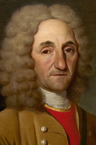 Portrait of Julien Prieur, the businessman of the Marquis of Armentières as a hunter - Louis XV