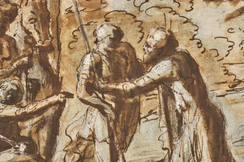 Tableaux et dessins Dessin, Aquarelle & Pastel - Joseph se fait reconnaître à ses frères, étude préparatoire de Pier Francesco Mola