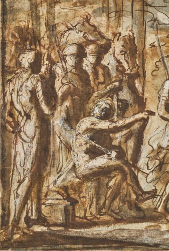 17th century - Joseph greeting his Brothers, a preparatory study by Pier Francesco Mola 