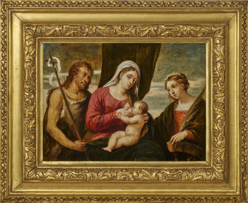 Virgin and Child, a paiting by David Teniers the Younger after Palma Vecchi - Paintings & Drawings Style 