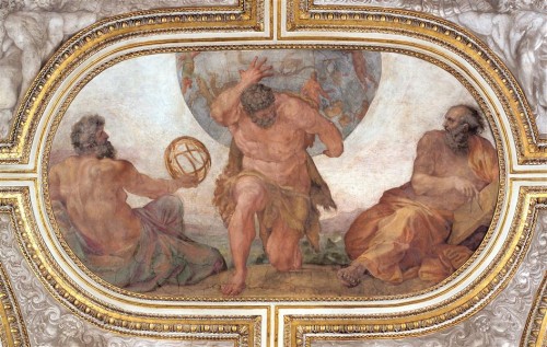 Louis XIV - Hercules carrying the World , a sculpture after Annibale Carracci&#039;s fresco