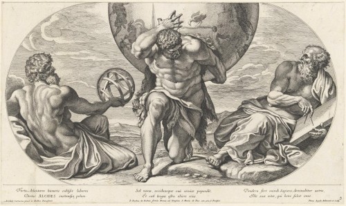 Antiquités - Hercules carrying the World , a sculpture after Annibale Carracci&#039;s fresco