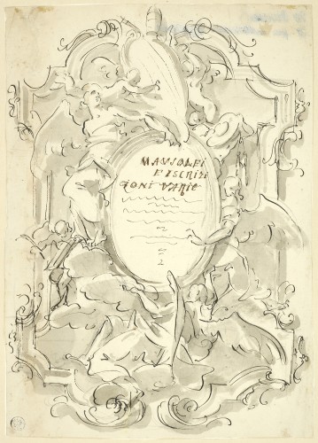 Study for a Frontispiece, a baroque drawing by Giovanni Antonio Pellegrini